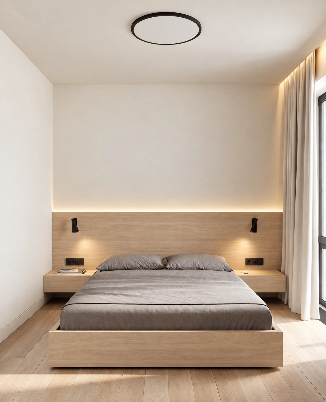 Bed and headboard